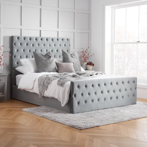 Marquis Ottoman Bed - Grey Velvet